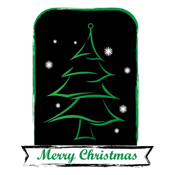 Çam yeşili ağaç çizgisi tarzı gece karı ve harfler Noel 'le evleniyor.
