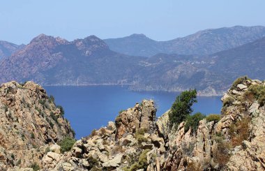 Denize bakan ön planda kayalar