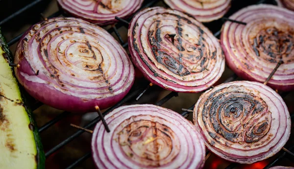 Onion grilled on Barbecue — Stock Photo, Image