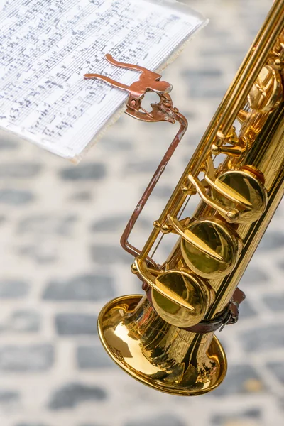 Clarinet and Musical score — Stock Photo, Image