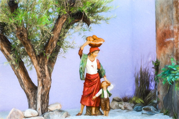 Painting of peasant