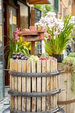 Çiçek ile şarap basın