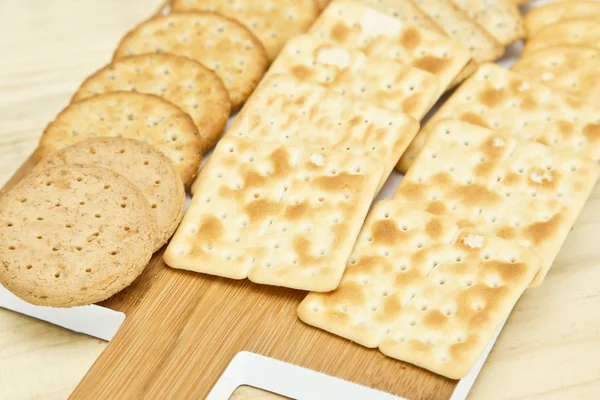 Assorted dry biscuit crackers — Stock Photo, Image