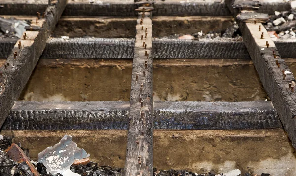 Burnt floor boards — Stock Photo, Image