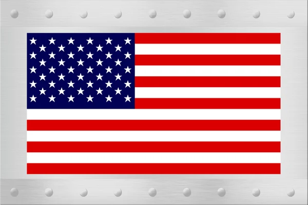 Amerikanische Flagge auf silbernem Hintergrund — Stockfoto