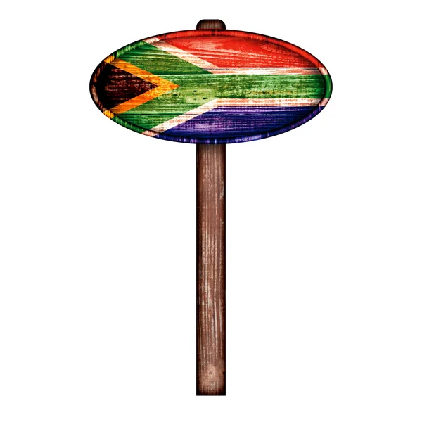 南非国旗上一块木牌 — 图库照片