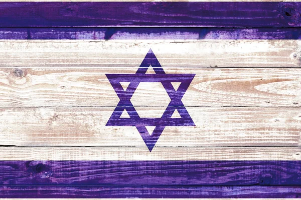 木製の質感にイスラエルの国旗 ロイヤリティフリーのストック画像