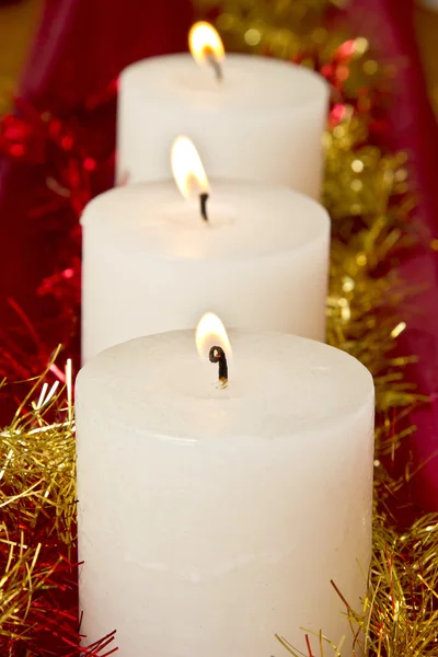 Velas de Natal em uma linha Fotografia De Stock