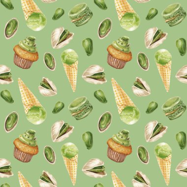 Suluboya fıstıklı lezzetli desen