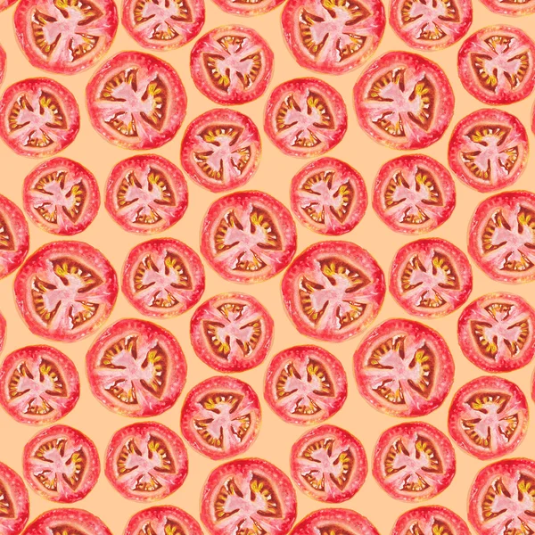 Watercolor tomatoes pattern — Stock Photo, Image