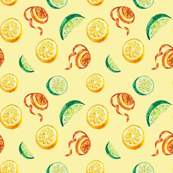 Akvarell citrus blandning mönster — Stockfoto