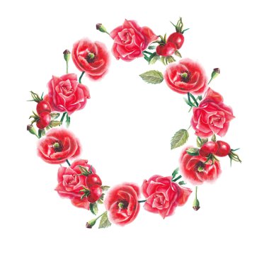 suluboya kırmızı çiçek çelenk