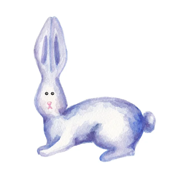 Akwarela królik niebieski — Zdjęcie stockowe
