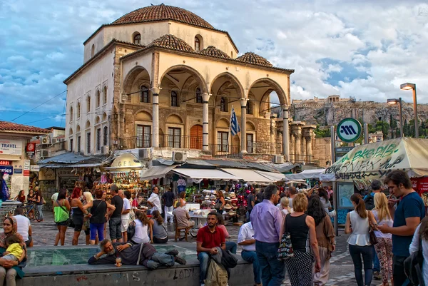 Monastiraki plein in Athene, Griekenland Stockfoto