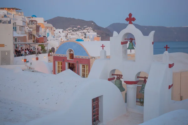 Scena del tramonto a Oia, Santorini — Foto Stock