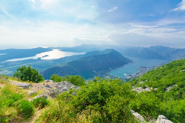 Blick auf die Bucht von Kotor vom Berg Lovcen — Stockfoto