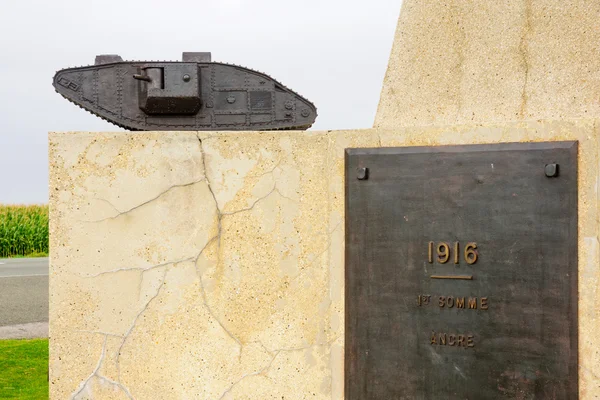 Tank Corps Memorial, Somme — Stock Photo, Image