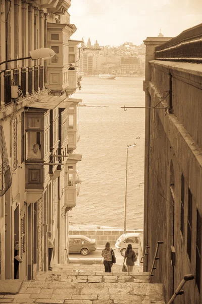 Valletta sokak sahne — Stok fotoğraf