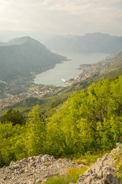 Blick auf die Bucht von Kotor vom Berg Lovcen — Stockfoto