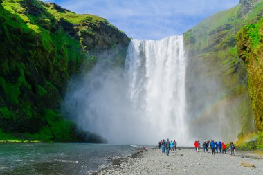 South Iceland'deki / daki Skogafoss şelale