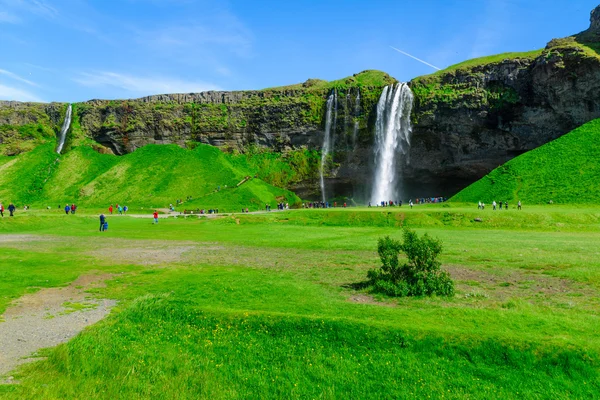 Wodospad Seljalandsfoss, Południowa Islandia — Zdjęcie stockowe