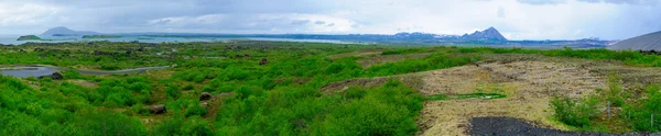 Lake Myvatn panoramik manzaralı — Stok fotoğraf