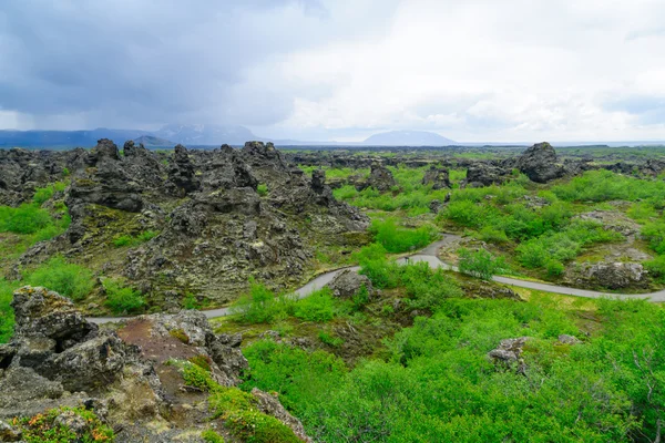 Dimmuborgir vulkaniska området — Stockfoto