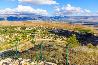 View of the town of Metula, and nearby landscape, Norther Israel, at the border with Lebanon clipart