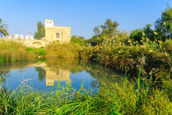 로마와 십자군 시대의 이스라엘 북부에 구역에 연못의 — 스톡 사진