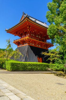 Japonya, Kyoto 'daki Ninna-ji Tapınağı' nın Syoro manzarası.