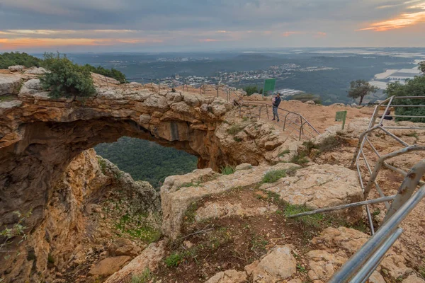 Adamit Israele Novembre 2020 Veduta Tramonto Della Keshet Cave Arco — Foto Stock