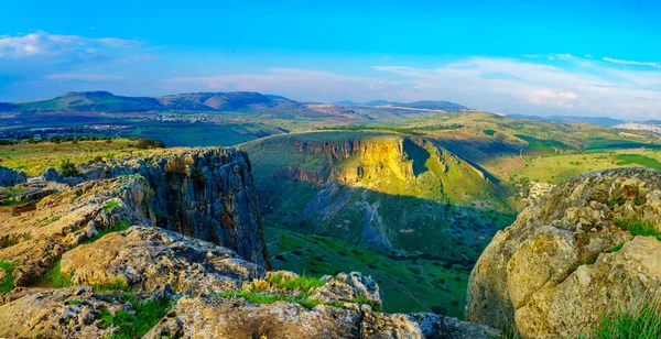 アルベル山国立公園からの景色 ハッタン山の角 ニタイ山のパノラマビュー 北イスラエル — ストック写真