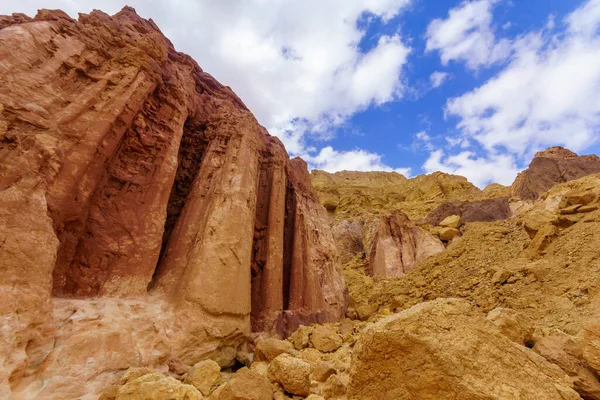 Вид Скальную Формацию Аммермские Колонны Пустыня Арава Южный Израиль — стоковое фото