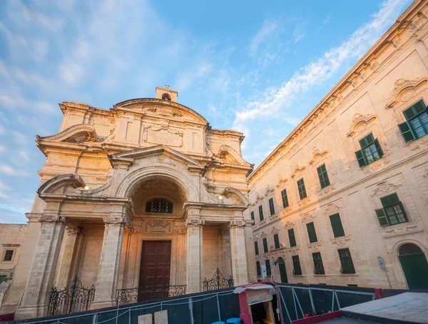 Facade Catherine Italy Church Valleta Malta — Fotografia de Stock