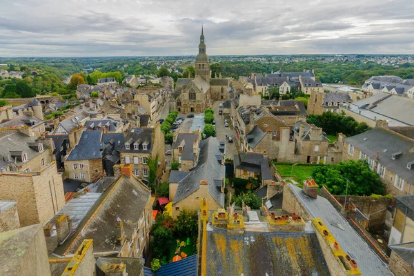 Vista Cidade Velha Dinan Bretanha França — Fotografia de Stock