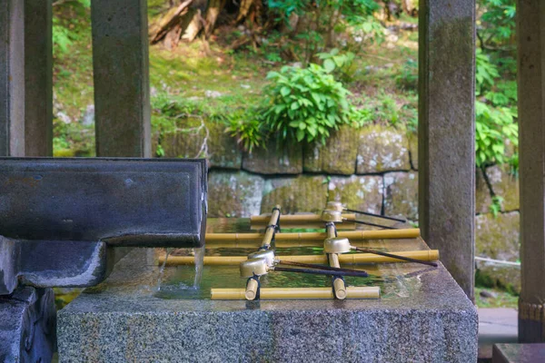 Zicht Een Temizuya Voor Ceremoniële Lichaamsreiniging Taiyuinbyo Shrine Nikko Japan — Stockfoto