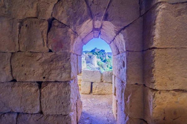 View Interior Southwest Tower Medieval Nimrod Fortress Golan Heights Northern — Stock Photo, Image