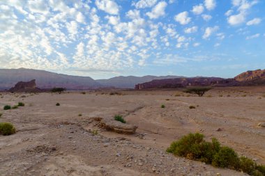 Timna Vadisi, Arava Çölü, Güney İsrail 'deki manzara ve kaya oluşumları