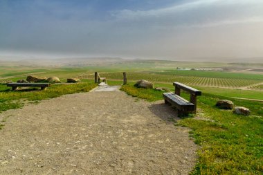 Tel Arad, Negev Çölü, Güney İsrail 'den manzara ve kırsal