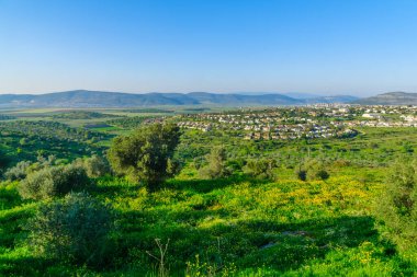 Kuzey İsrail, Tzipori 'den Batı Aşağı Celile' nin manzara ve kırsal manzarası