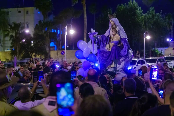 Haifa Israel April 2021 Statue Mary Greeted Local Christian Community — Foto de Stock