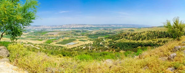 Panoramatický Výhled Krajinu Údolí Řeky Dolního Jordánu Severní Izrael — Stock fotografie