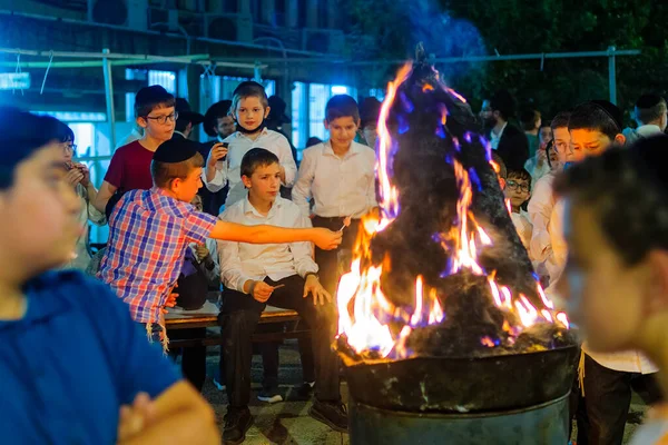 Haifa Israele Aprile 2021 Gli Ebrei Ultra Ortodossi Celebrano Festa — Foto Stock