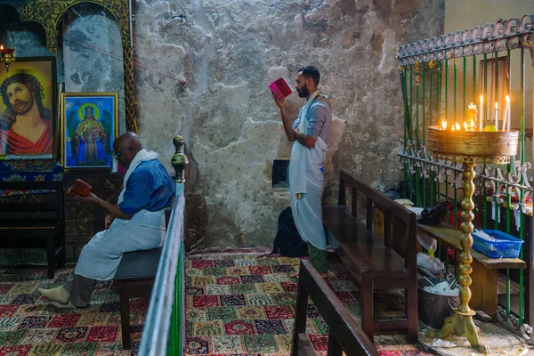 Jerusalem Israel April 2021 Bønner Ortodoks Langfredag Kapellet Til Sankt – stockfoto