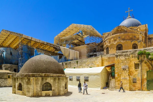 Jerusalém Israel Maio 2021 Vista Pátio Deir Sultan Igreja Ortodoxa — Fotografia de Stock