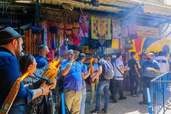 Jerusalem Israel Mai 2021 Pilger Die Karsamstag Ostern Das Heilige — Stockfoto