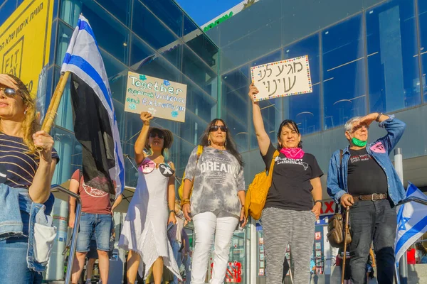 Haifa Israel May 2021 Protest Local Citizens War Prime Minister — Stock Photo, Image