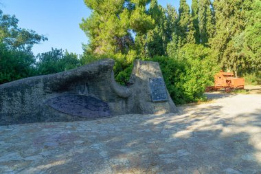 Yehiam, İsrail - 10 Haziran 2021: Yehiam Konvoyu Anıtı, 1948 İsrail Bağımsızlık Savaşı, Kuzey Yehiam, İsrail