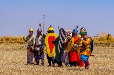 Lavi, İsrail - 2 Temmuz 2021: Hattin Boynuzları Savaşı (Ayyubid Sultan Selahaddin): Müslüman (Ayyubid) ordusunu yendi. Hattin Boynuzları, İsrail