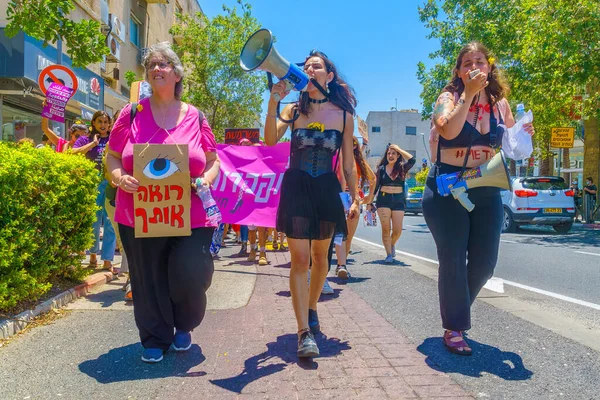 Haifa Israel July 2021 Slut Walk Protest Rape Culture People — Stock Photo, Image